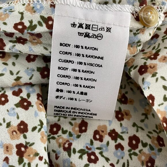 Faithfull the Brand Sidonie Mini Dress Size 4 Aurelia Off White Chestnut NWT - Picture 12 of 13